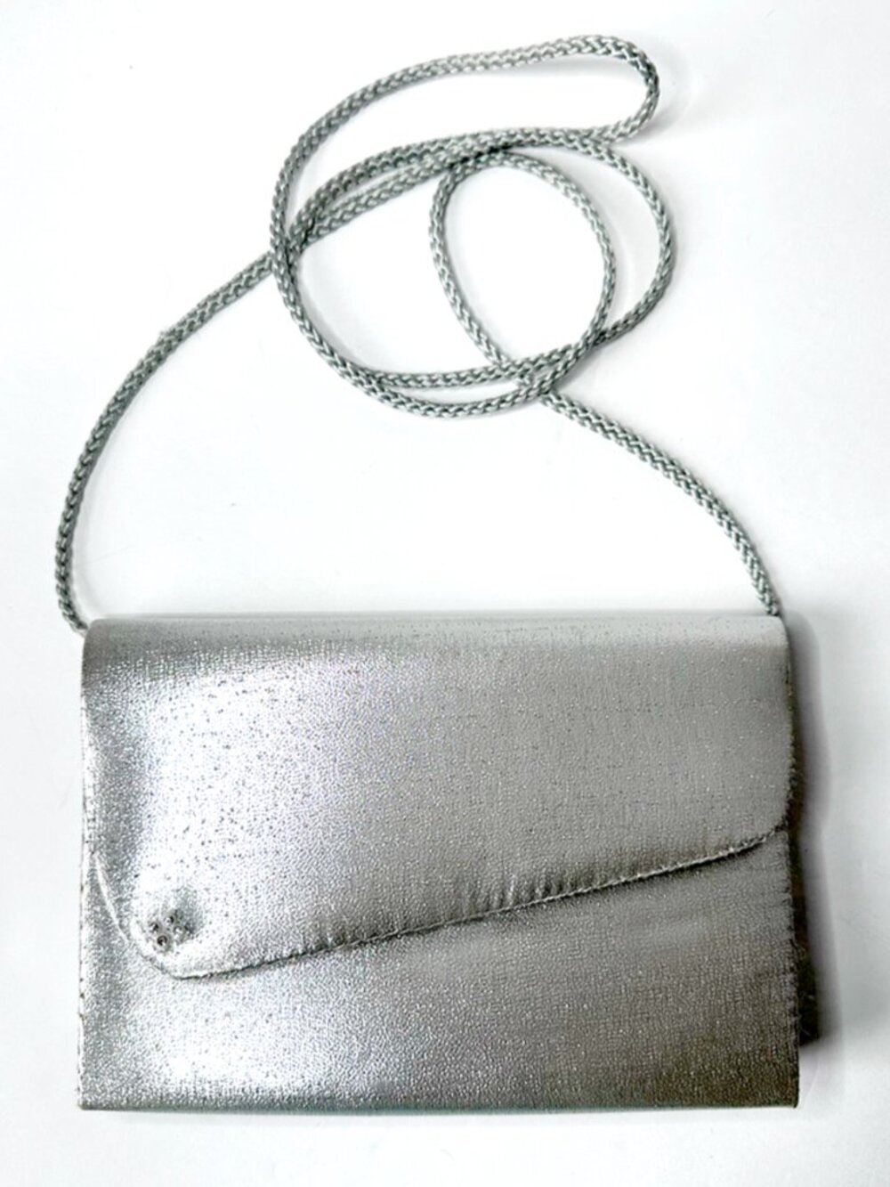 Vintage La Regale Silver Shimmer Metallic Crossbody Evening Bag